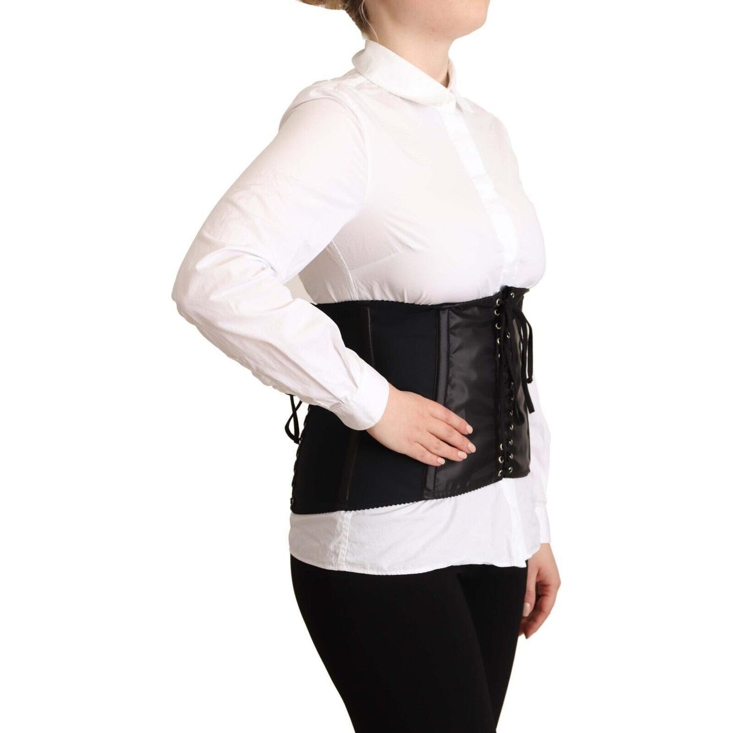 Dolce & Gabbana Chic Black Corset Belt Top WOMAN TOPS AND SHIRTS Dolce & Gabbana