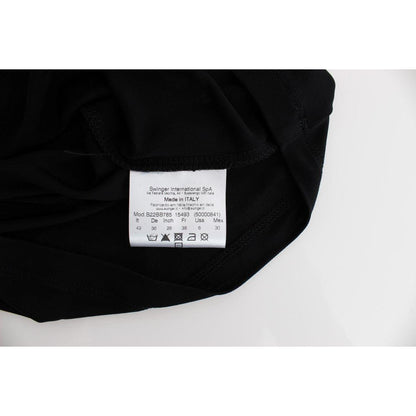 Roccobarocco Black Embellished Jersey Mini Sheath Short Dress Roccobarocco