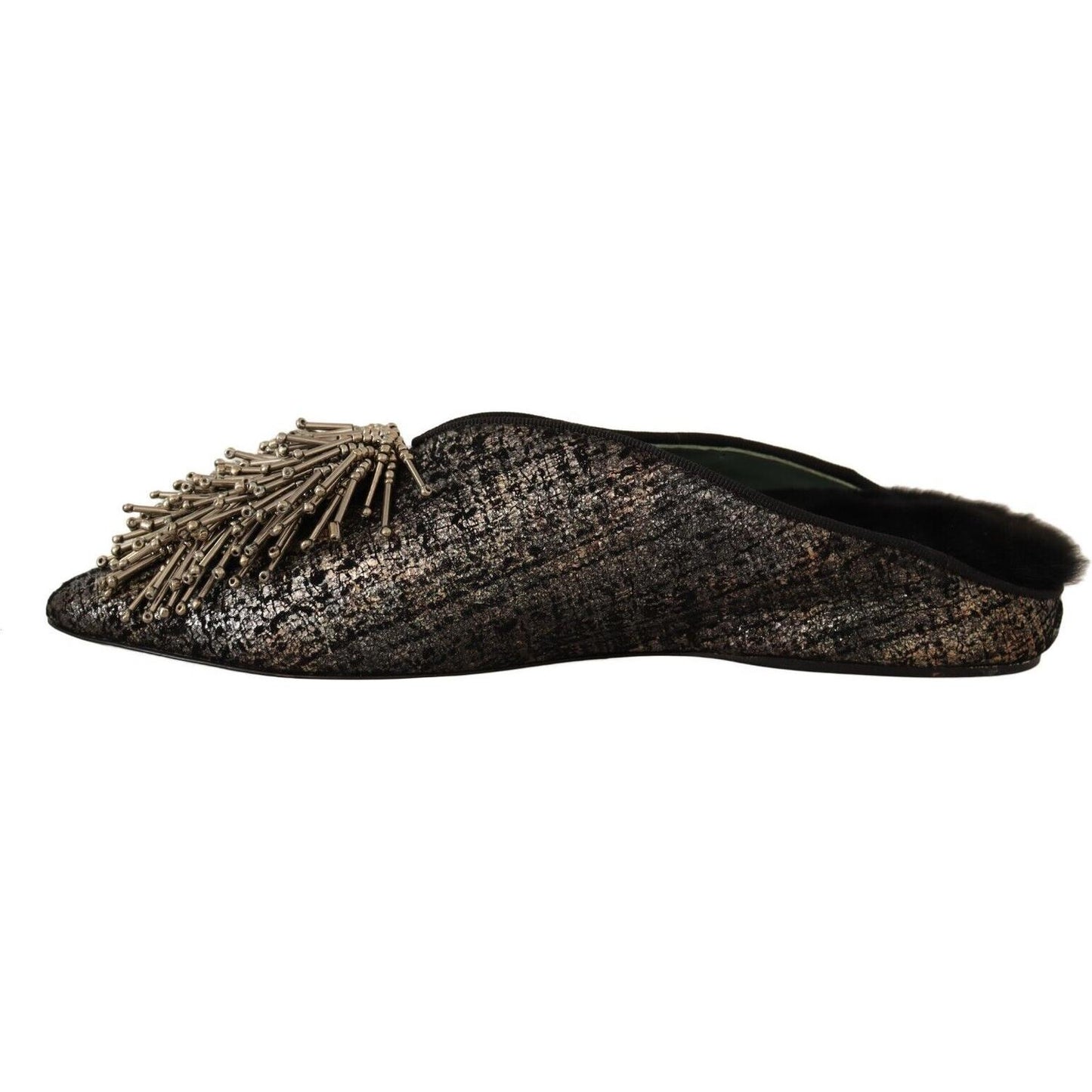 Paola D'Arcano Golden Enchantment Leather Flats Paola D'Arcano