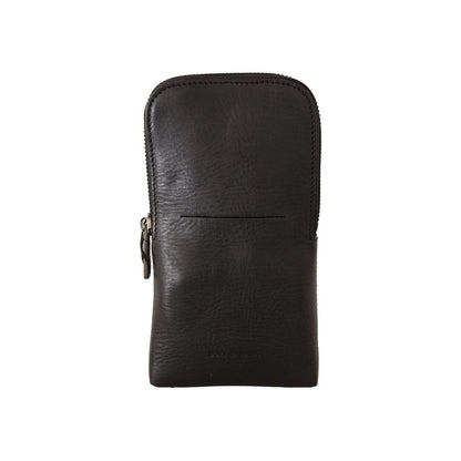 Dolce & Gabbana Black Leather Purse Double Belt Strap Multi Kit Wallet