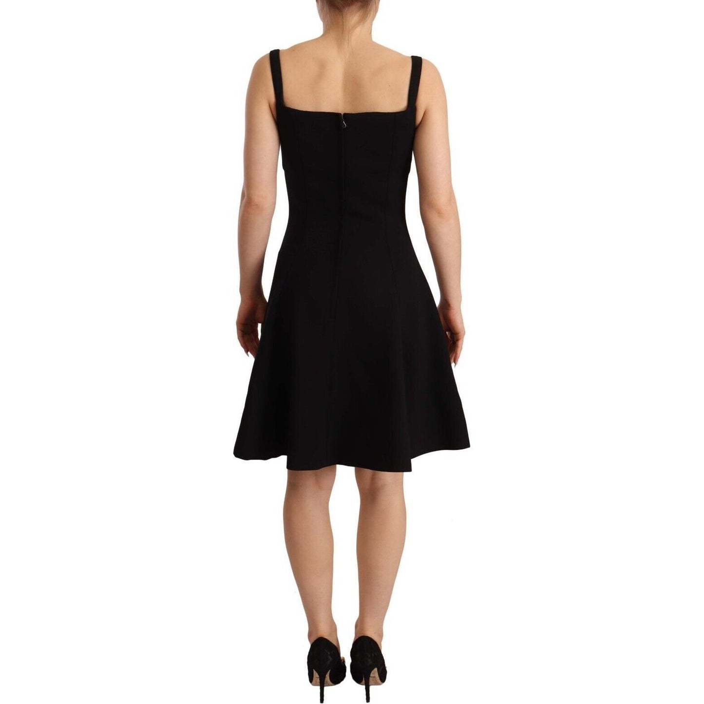 Dolce & Gabbana Elegant A-Line Sheath Dress in Black Dolce & Gabbana