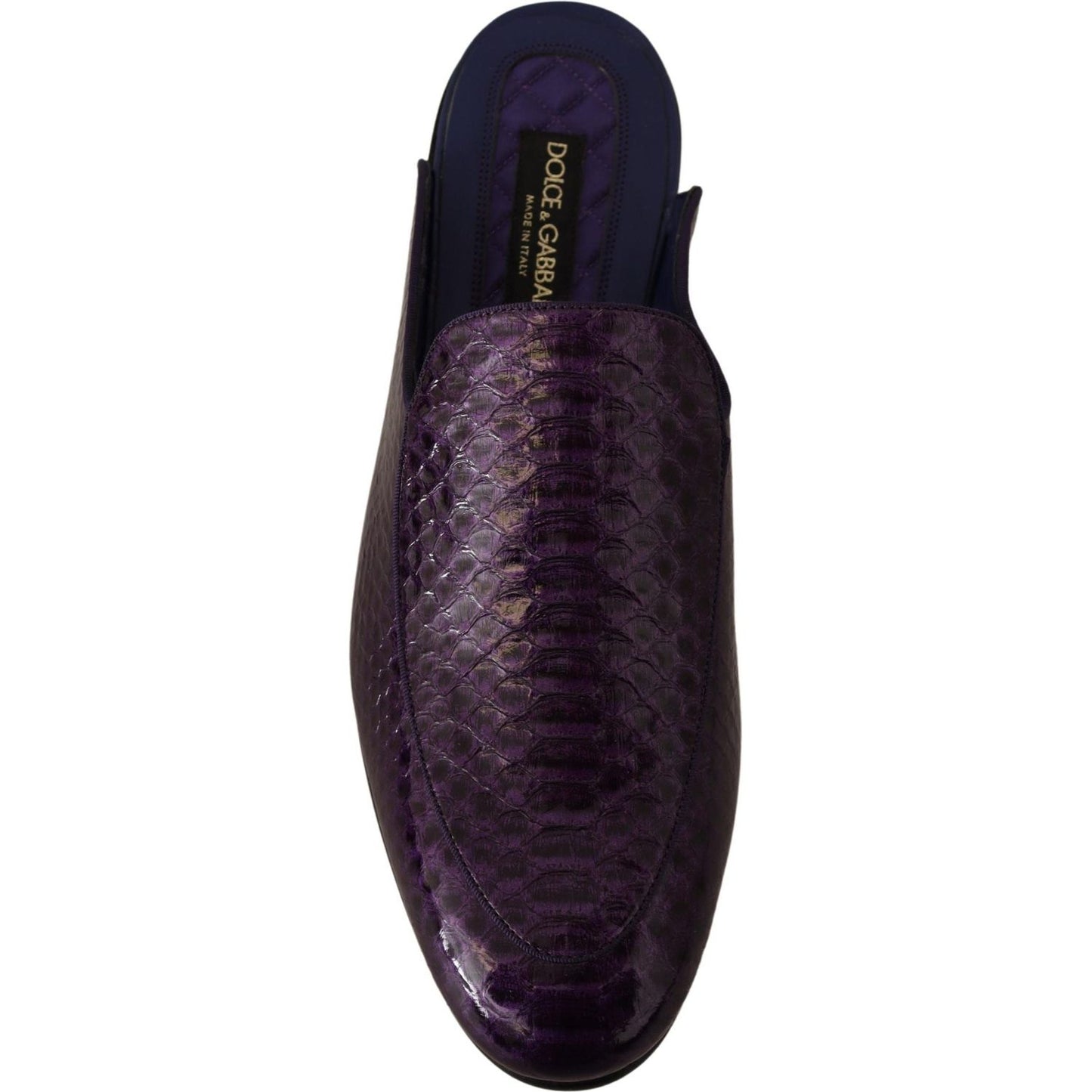 Dolce & Gabbana Purple Exotic Leather Flats Slides Shoes Dolce & Gabbana