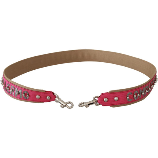 Dolce & Gabbana Pink Leather Shoulder Strap with Silver Details Dolce & Gabbana