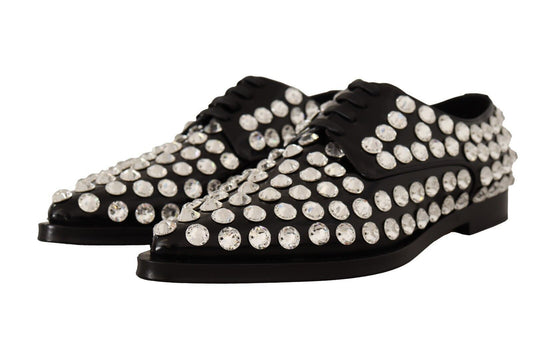 Dolce & Gabbana Crystal-Embellished Leather Formal Flats Dolce & Gabbana