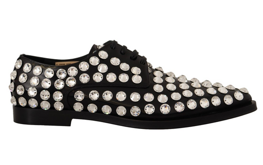 Dolce & Gabbana Crystal-Embellished Leather Formal Flats Dolce & Gabbana