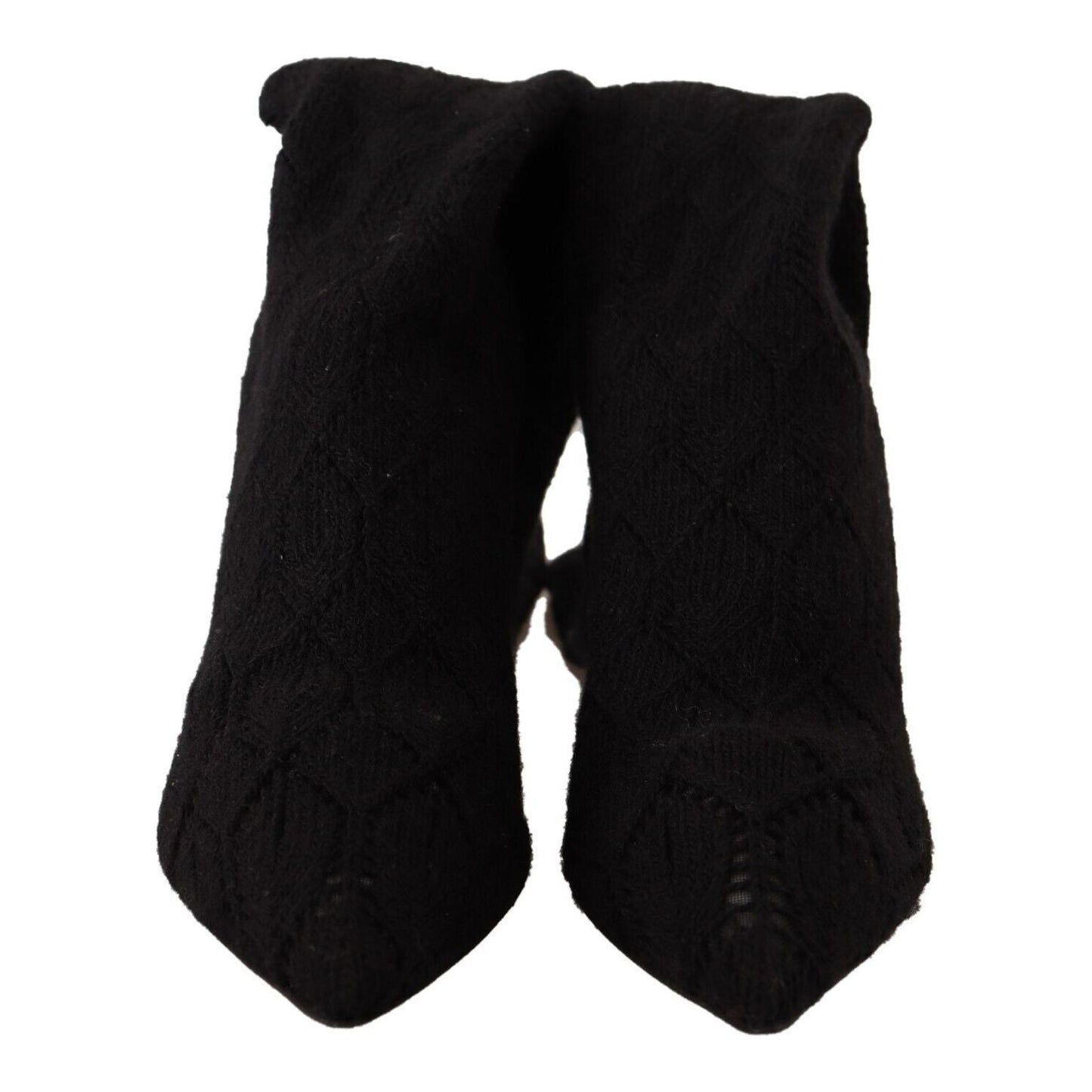 Dolce & Gabbana Black Stretch Socks Knee High Booties Shoes
