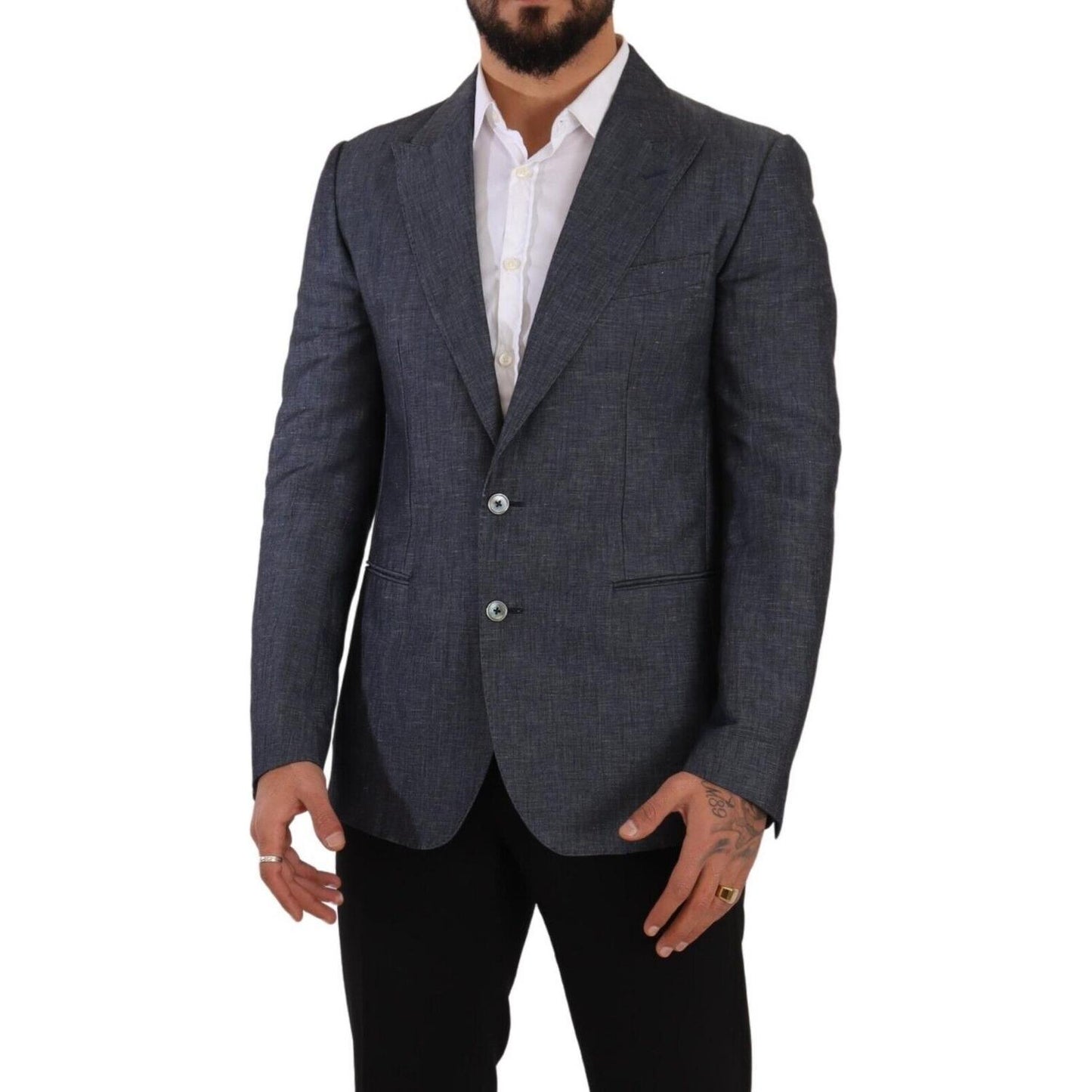 Dolce & Gabbana Elegant Slim Fit Two-Button Blue Blazer Dolce & Gabbana