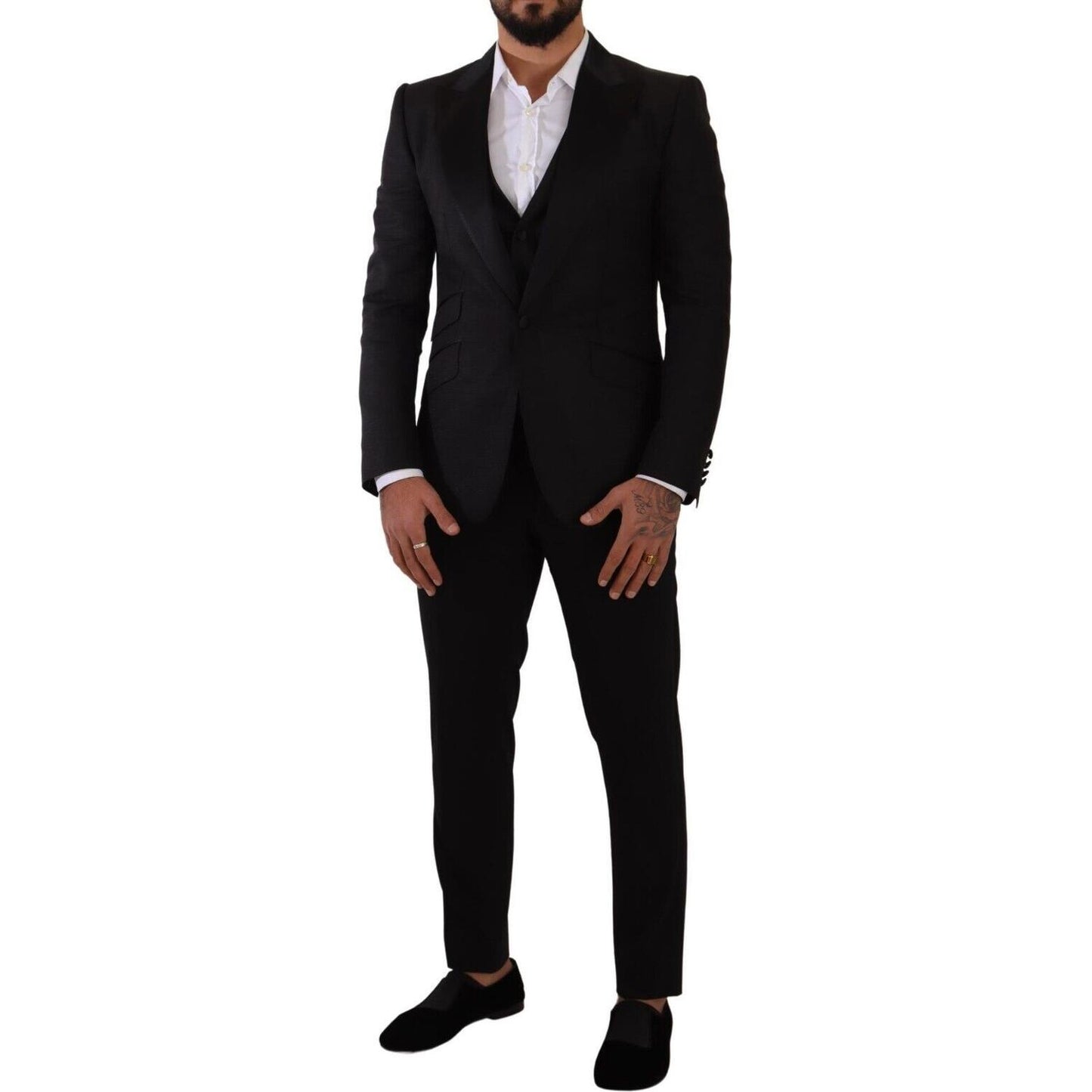 Dolce & Gabbana Sicilia Slim Fit Black Suit Ensemble Dolce & Gabbana