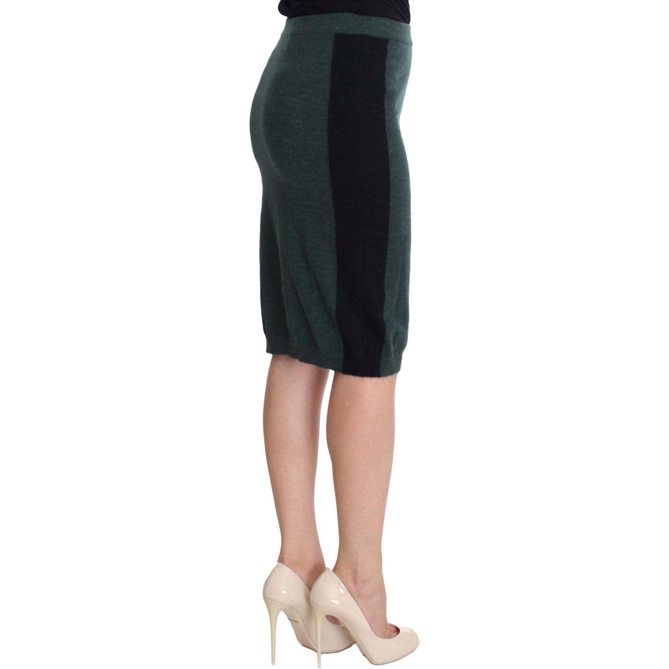 MILA SCHÖN Emerald Elegance Wool-Blend Pencil Skirt MILA SCHÖN