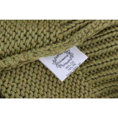 PINK MEMORIES Green Cotton Blend Knitted Sleeveless Sweater