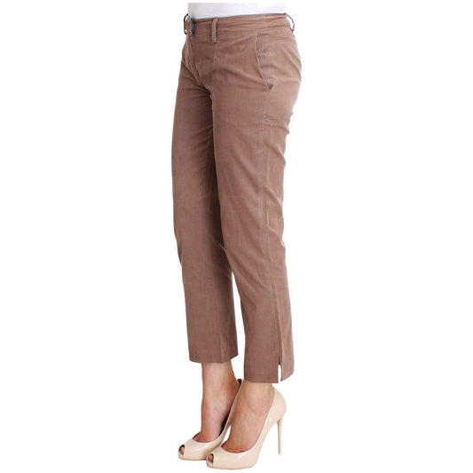 Costume National Chic Brown Cropped Corduroy Pants Costume National