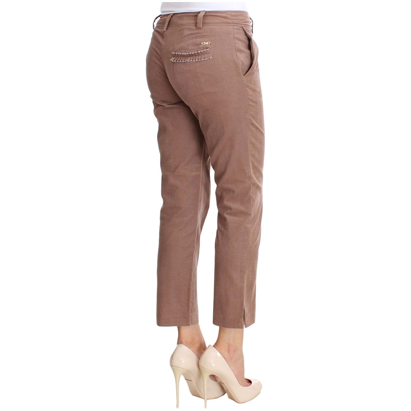 Costume National Chic Brown Cropped Corduroy Pants Costume National