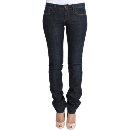 Costume National Blue Cotton Stretch Slim Fit Jeans