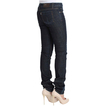 Costume National Blue Cotton Stretch Slim Fit Jeans