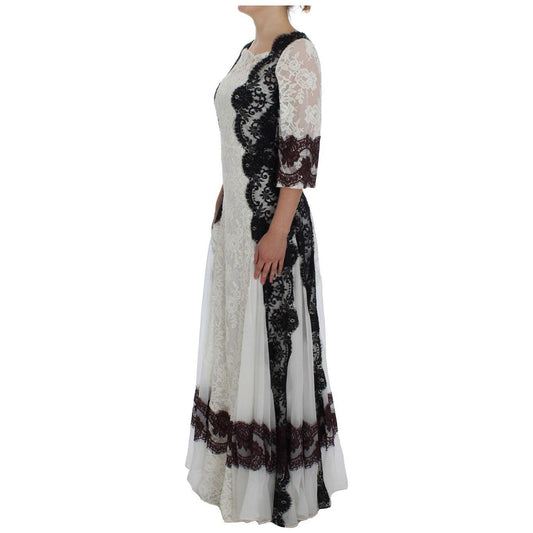 Dolce & Gabbana Floral Lace Silk Blend Maxi Dress Dolce & Gabbana