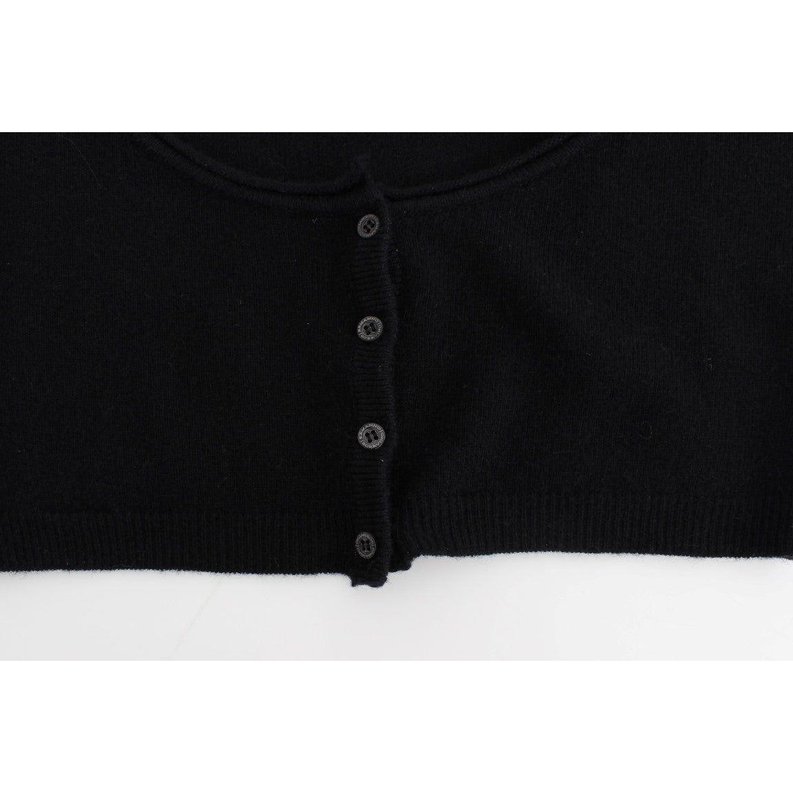 Ermanno Scervino Black Cashmere Cardigan Sweater