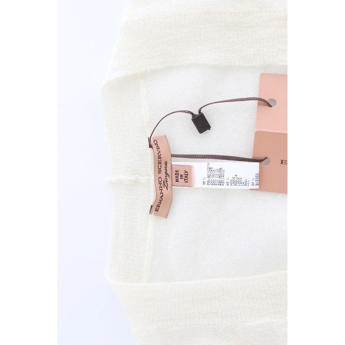 Ermanno Scervino White Wool Cardigan Sweater