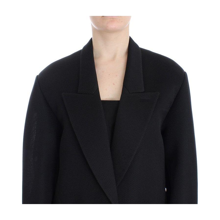 KAALE SUKTAE Black Coat Trench Long Draped Jacket Blazer
