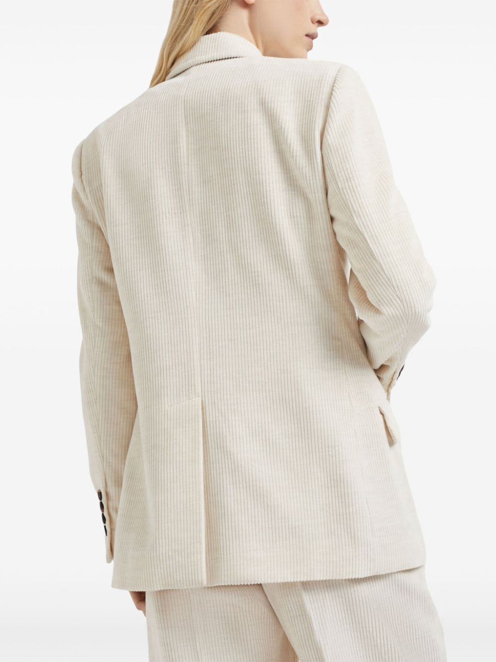 Brunello Cucinelli corduroy peak lapels double-breasted Jackets Ivory