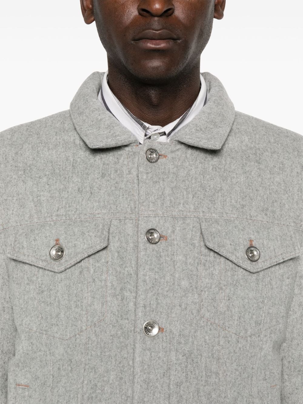 Brunello Cucinelli Coats Light Grey Jackets Brunello Cucinelli