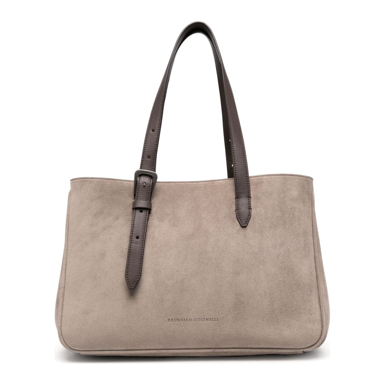 Brunello Cucinelli brown calf suede Tote Bag