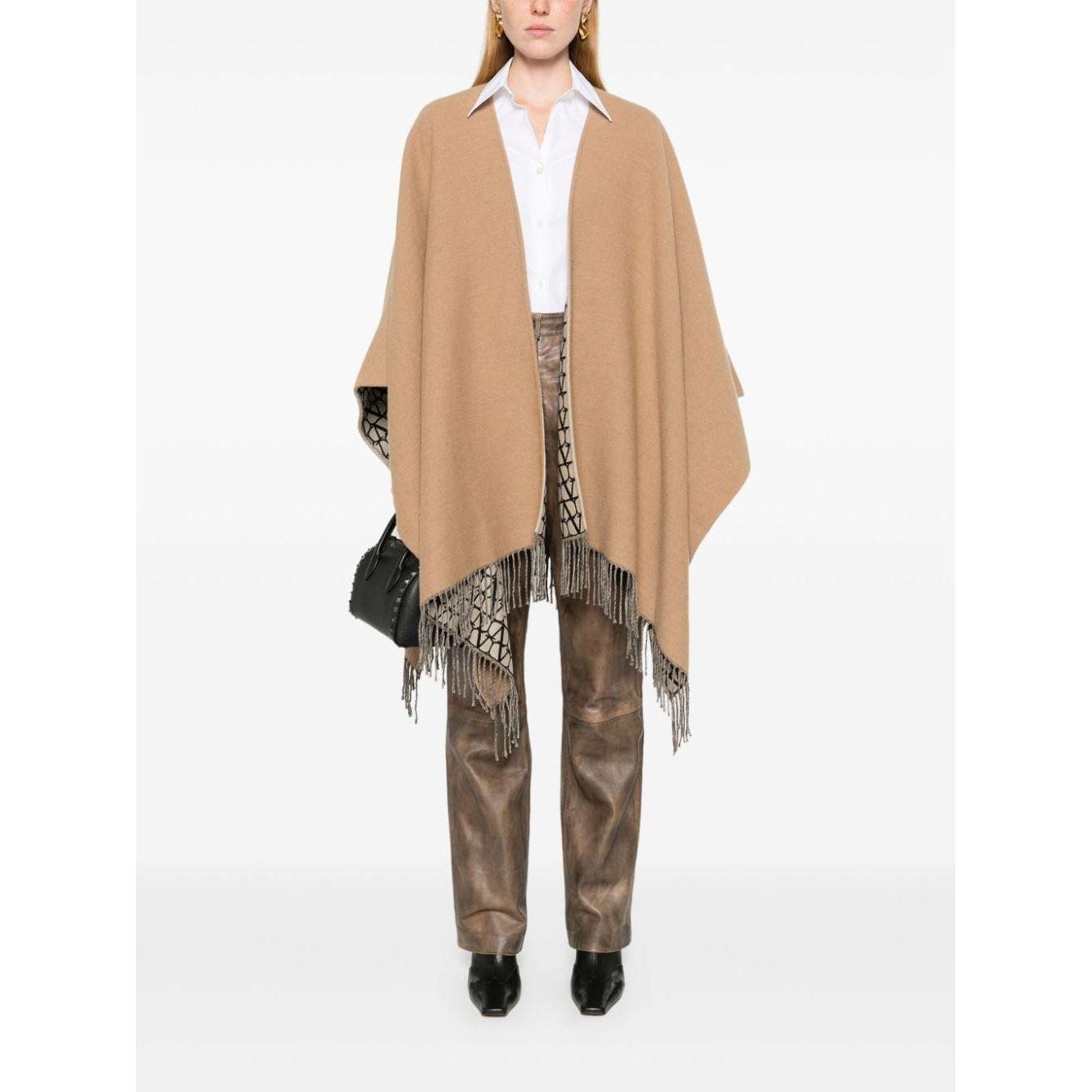 Valentino virgin wool-silk blend Coat Camel Jackets Valentino