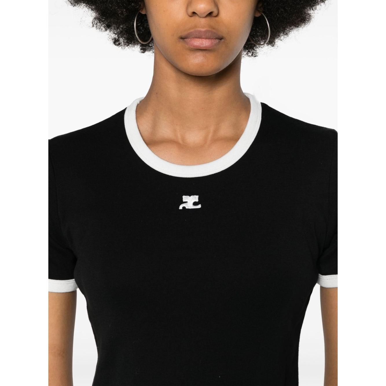 COURREGES PRE T-shirts and Polos Black Topwear Courreges Pre