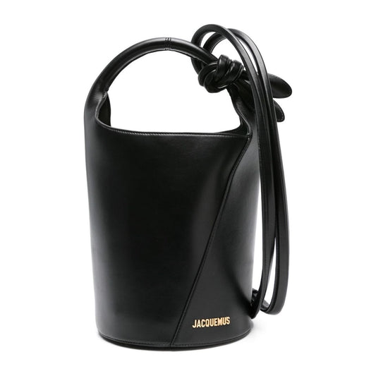 JACQUEMUS Le Petit Tourni Bucket Leather Bag Black Shoulder JACQUEMUS