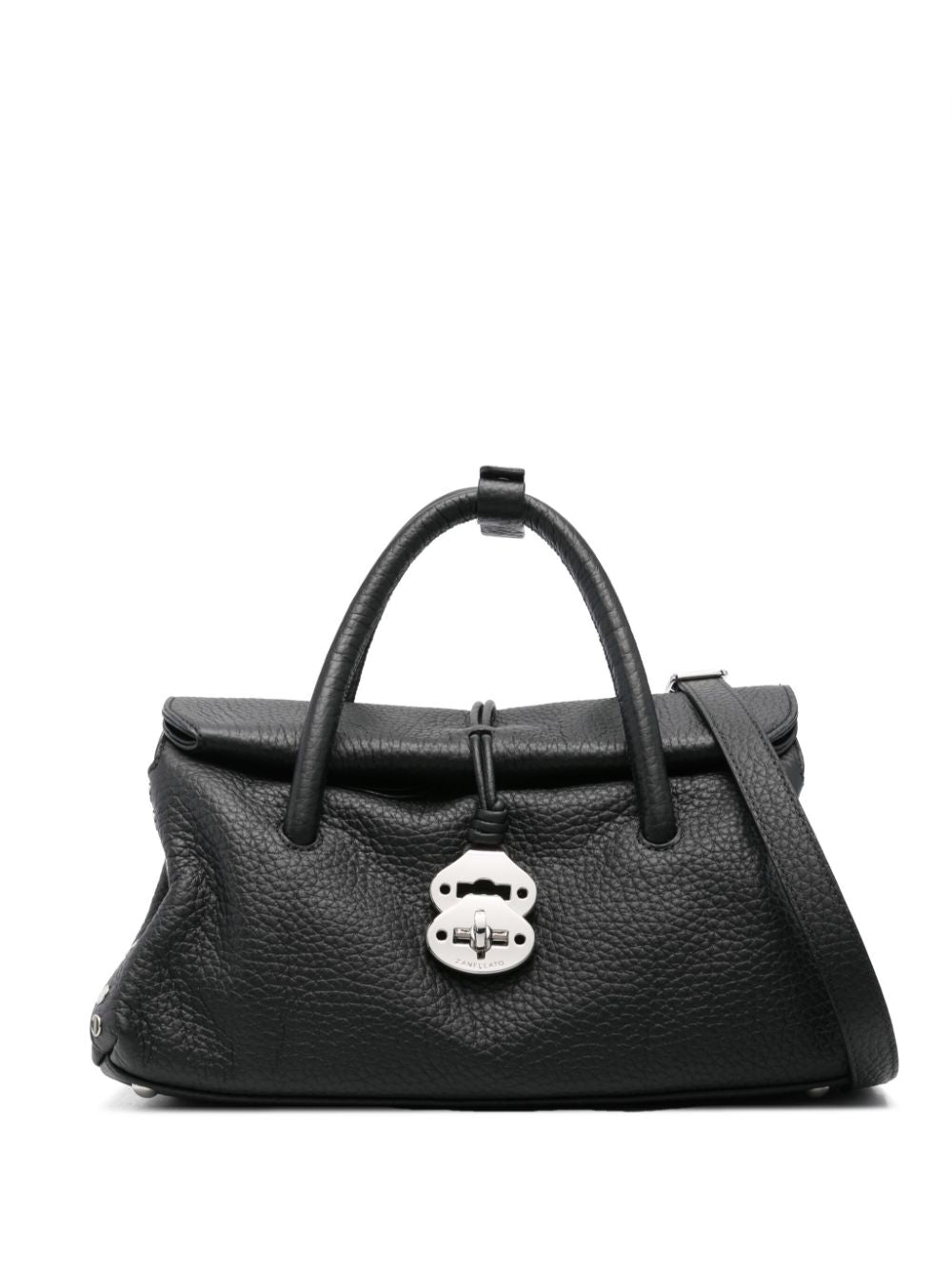 Zanellato black calf leather pebbled Handbag