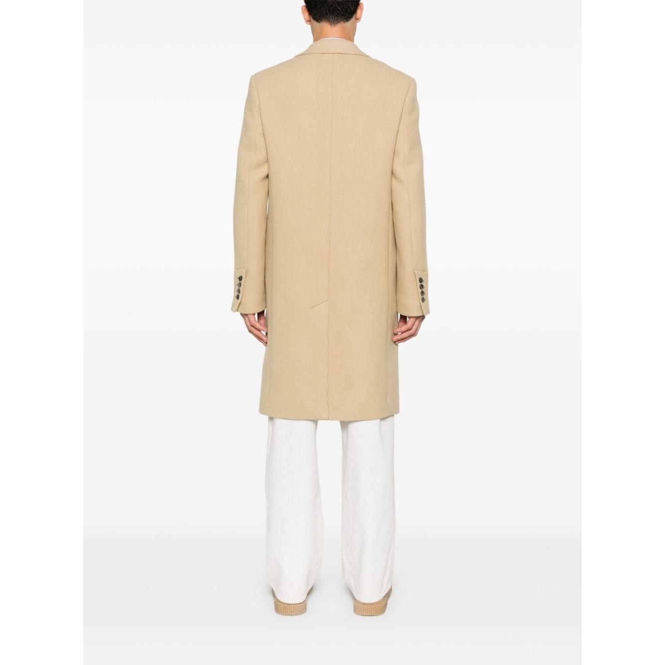 Ami Paris virgin wool men Coats Beige