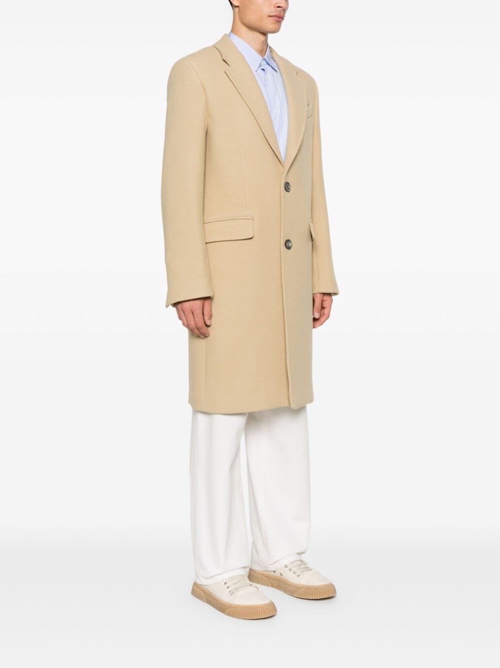 Ami Paris virgin wool men Coats Beige