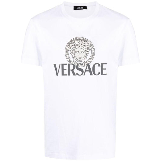 Versace Medusa logo-print T-shirt Topwear Versace Ghost White