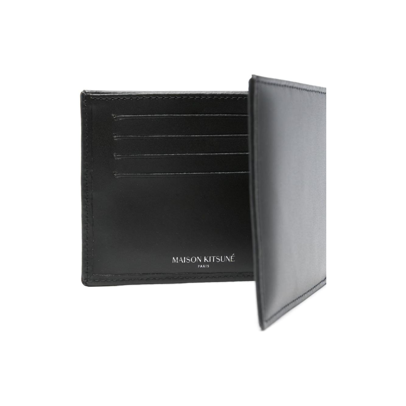 MAISON KITSUNE' Wallets Black Small Leather Goods Maison Kitsune'