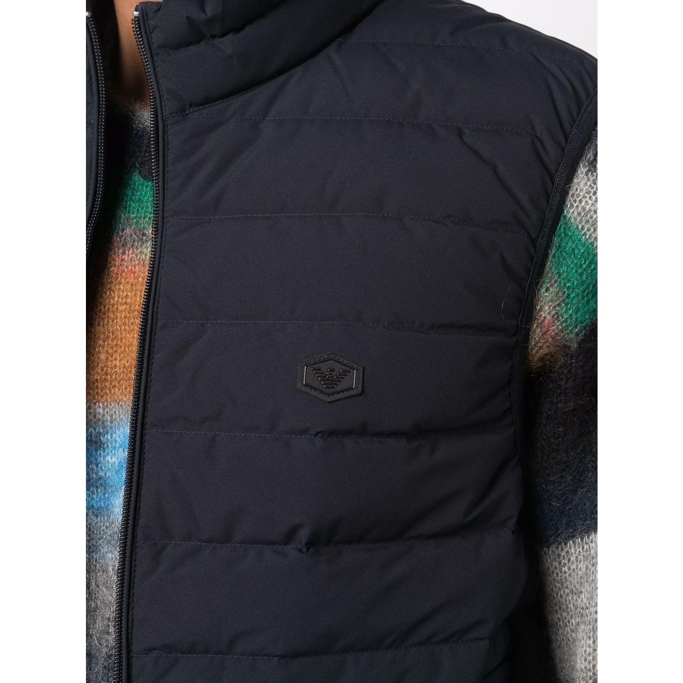 Emporio Armani Full zip sleeveless down jacket with logo patch Vests Emporio Armani Dark Slate Gray