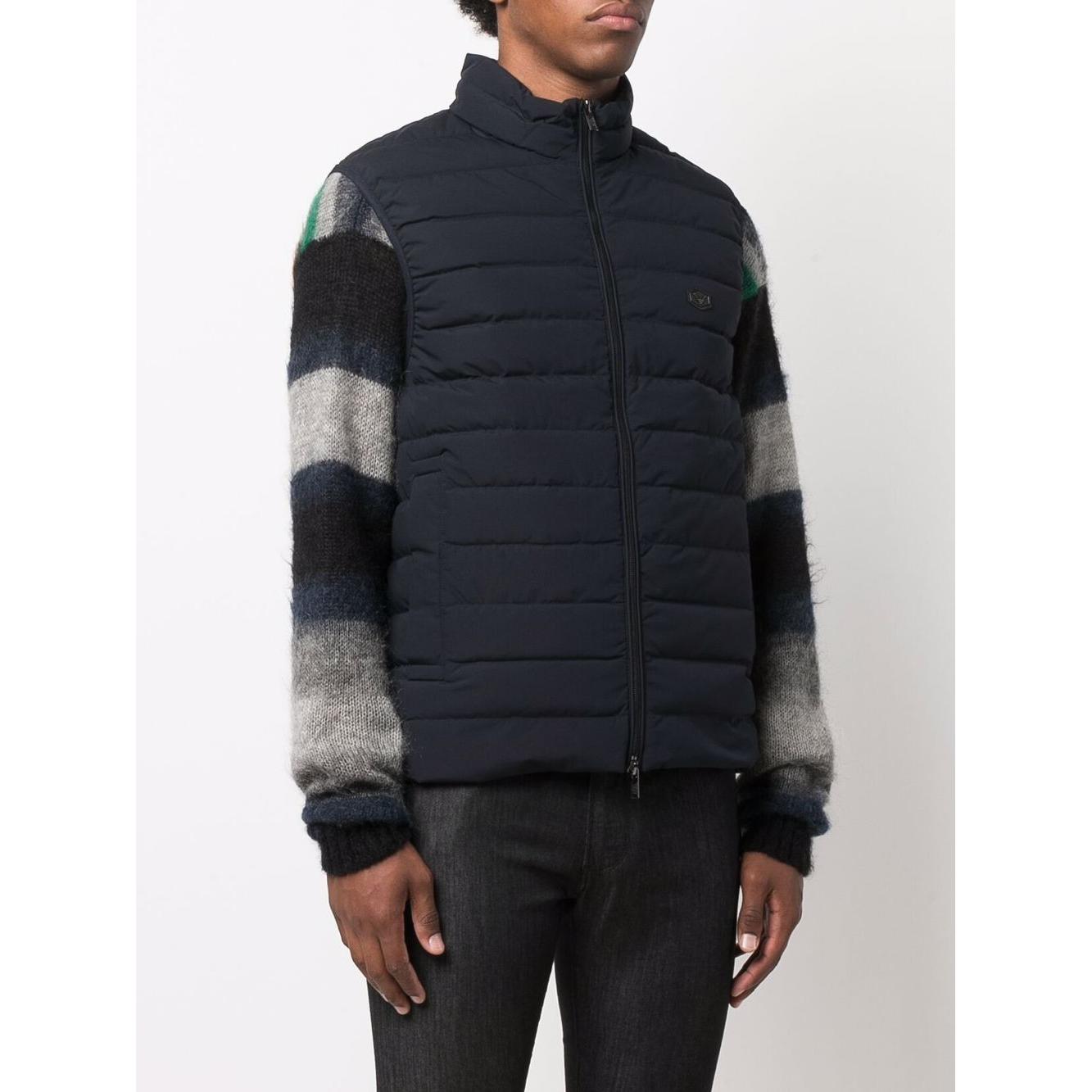 Emporio Armani Full zip sleeveless down jacket with logo patch Vests Emporio Armani Lavender