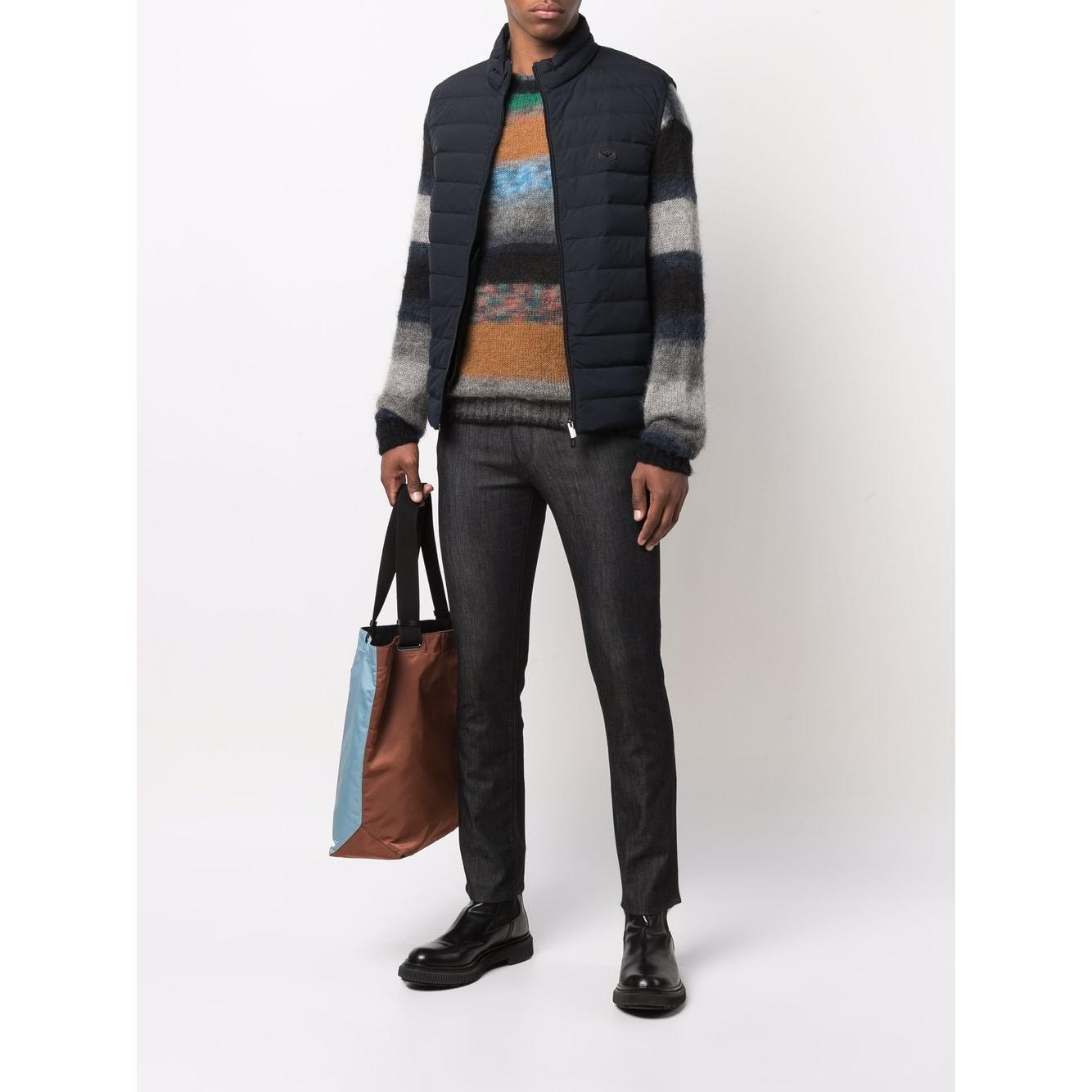 Emporio Armani Full zip sleeveless down jacket with logo patch Vests Emporio Armani Dark Slate Gray