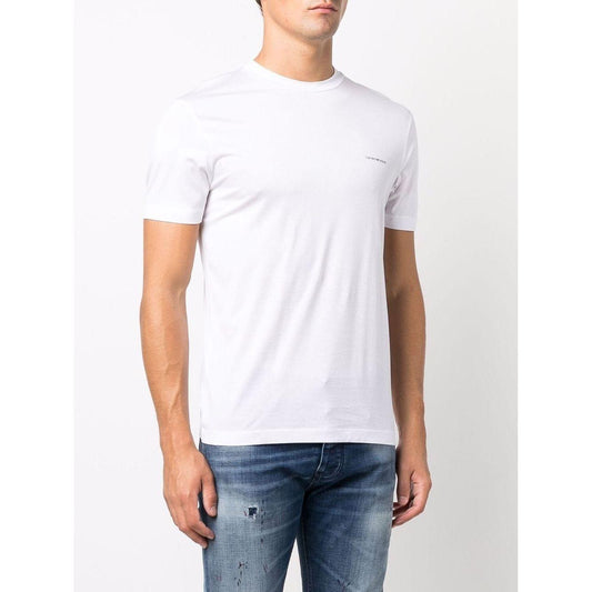 Emporio Armani Crewneck T-shirt with logo Topwear Emporio Armani White Smoke