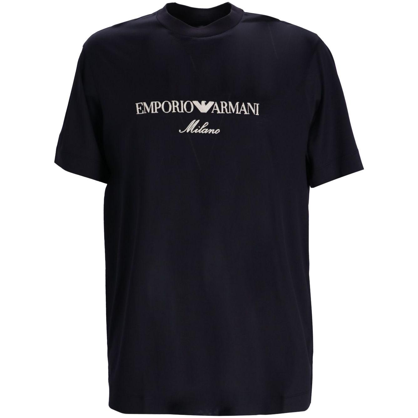 Emporio Armani ASV logo embroidery T-shirt Topwear Emporio Armani Black