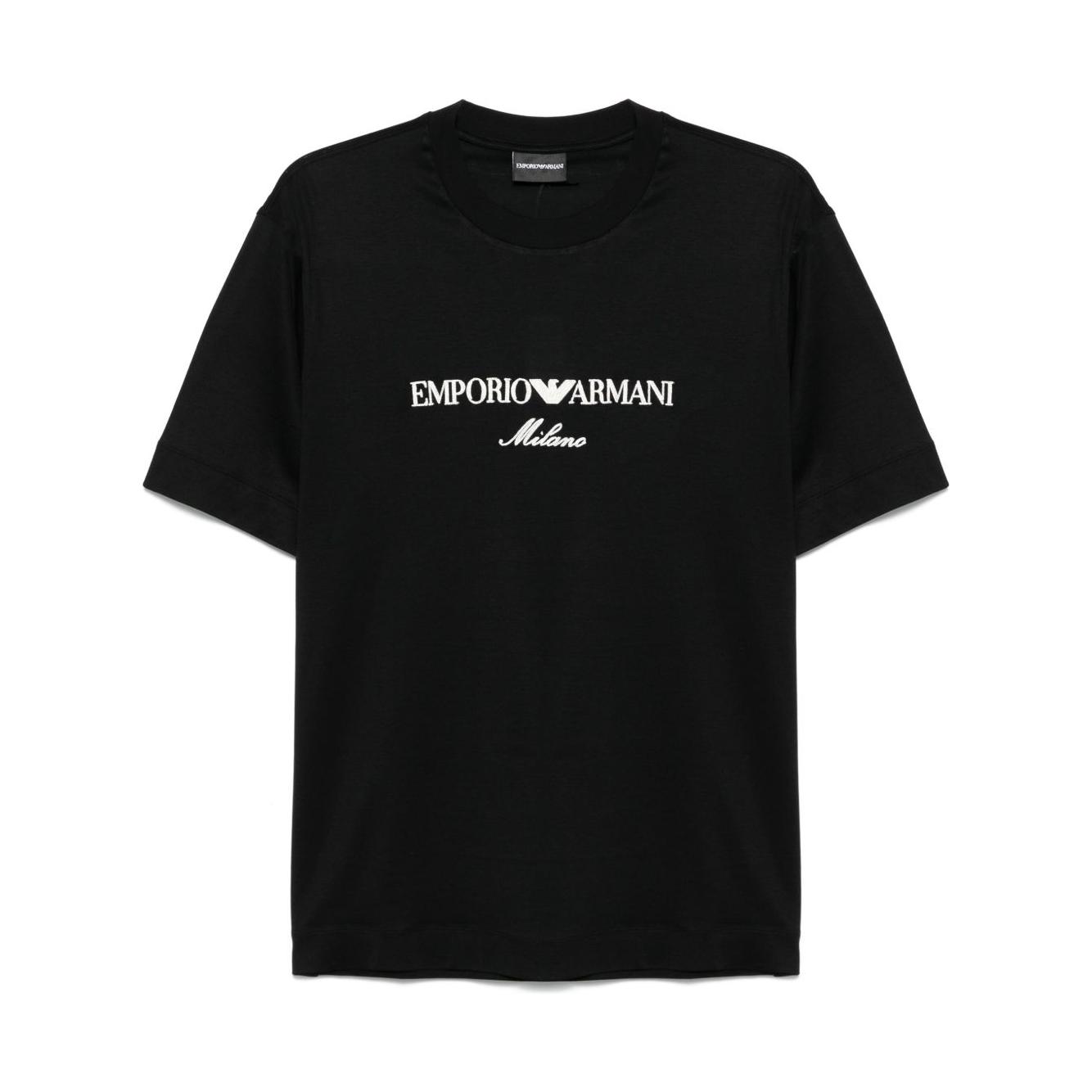 Emporio Armani ASV logo embroidery T-shirt Topwear Emporio Armani Black