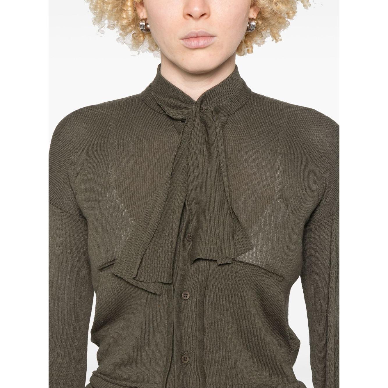 Ottolinger deconstructed cardigan Topwear Ottolinger Dark Olive Green