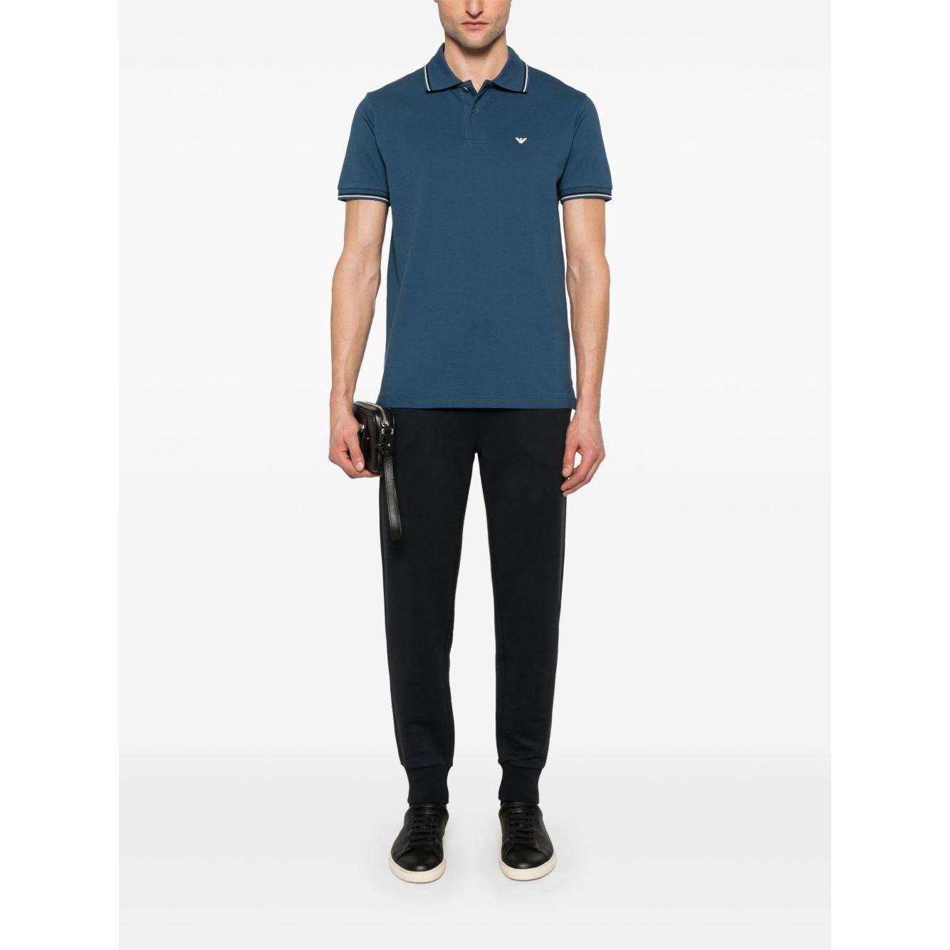 Emporio Armani embroidered logo polo shirt Topwear Emporio Armani Dark Slate Gray