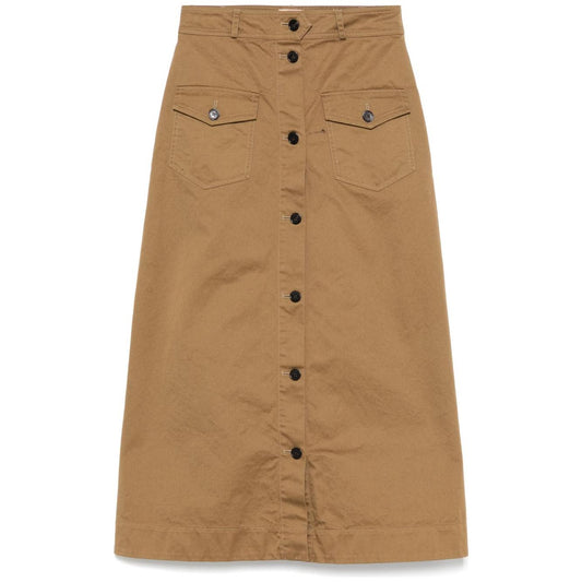 Saint Laurent Cotton midi skirt
