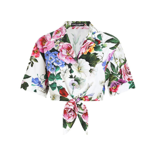 Dolce & Gabbana cropped floral cotton shirt