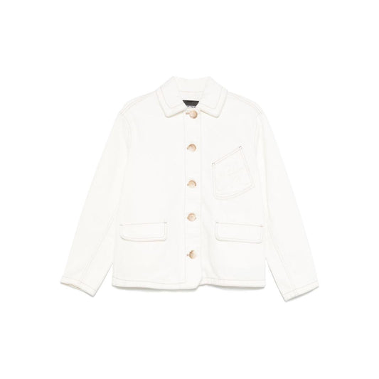 Emporio Armani Cotton drill blouson Jackets Emporio Armani White Smoke