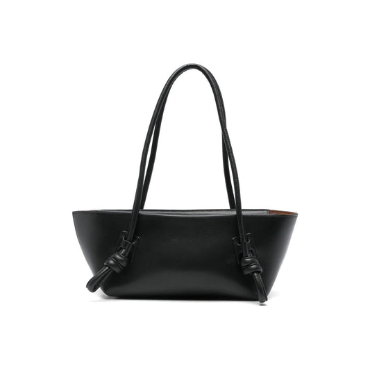 HEREU Fleca Leather Shoulder Bag in Black Shoulder Hereu Dark Slate Gray