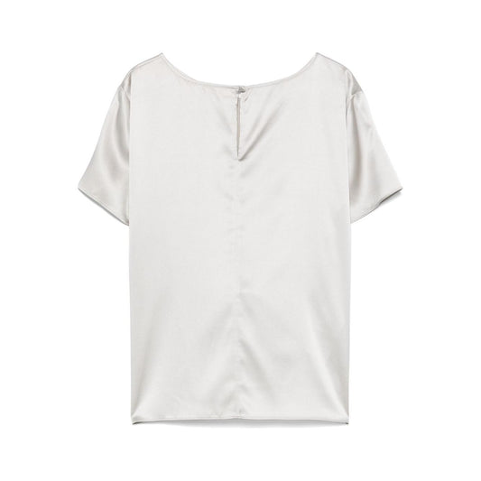 Emporio Armani crewneck silk top Topwear Emporio Armani Beige
