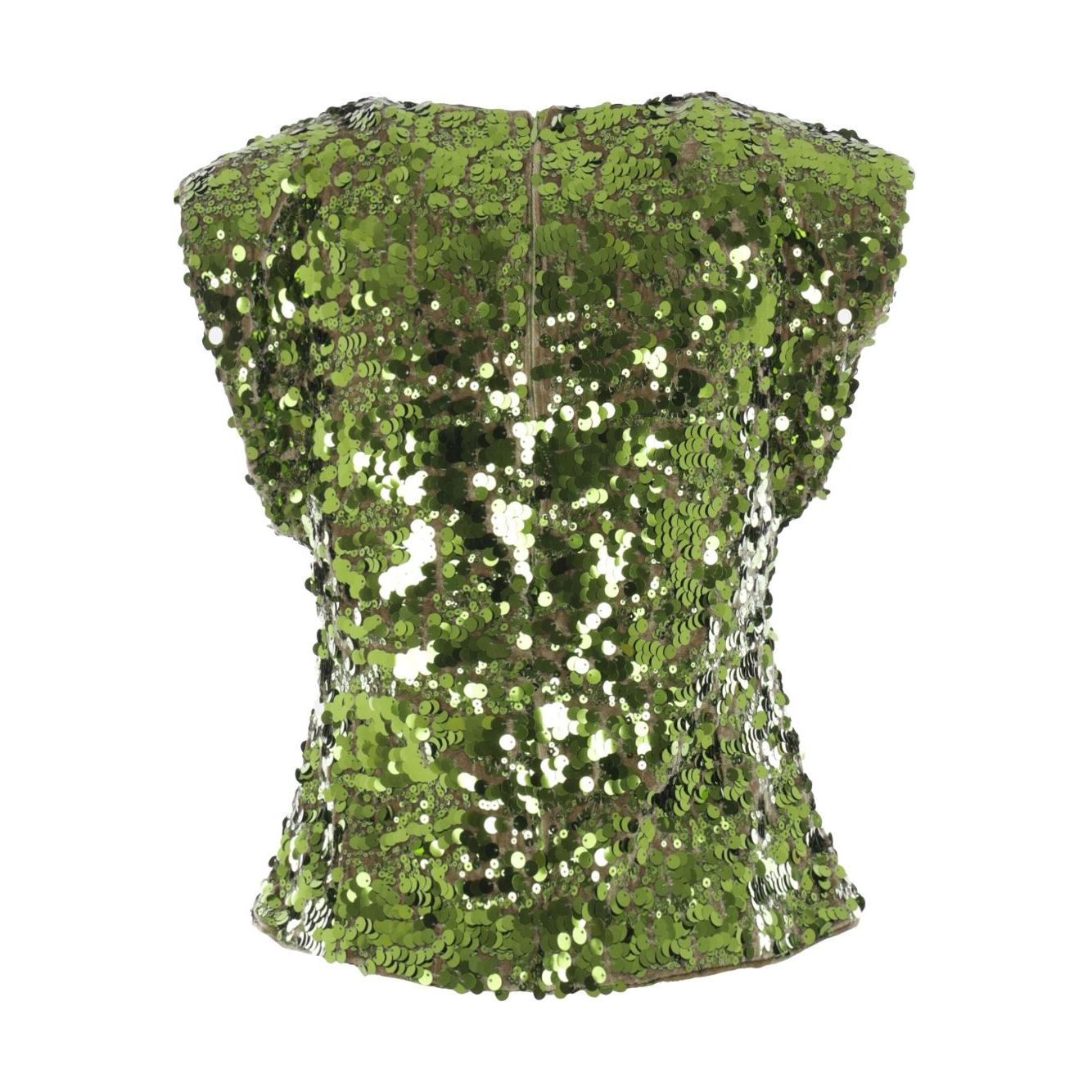 GANNI Top Green Topwear Ganni Dark Olive Green