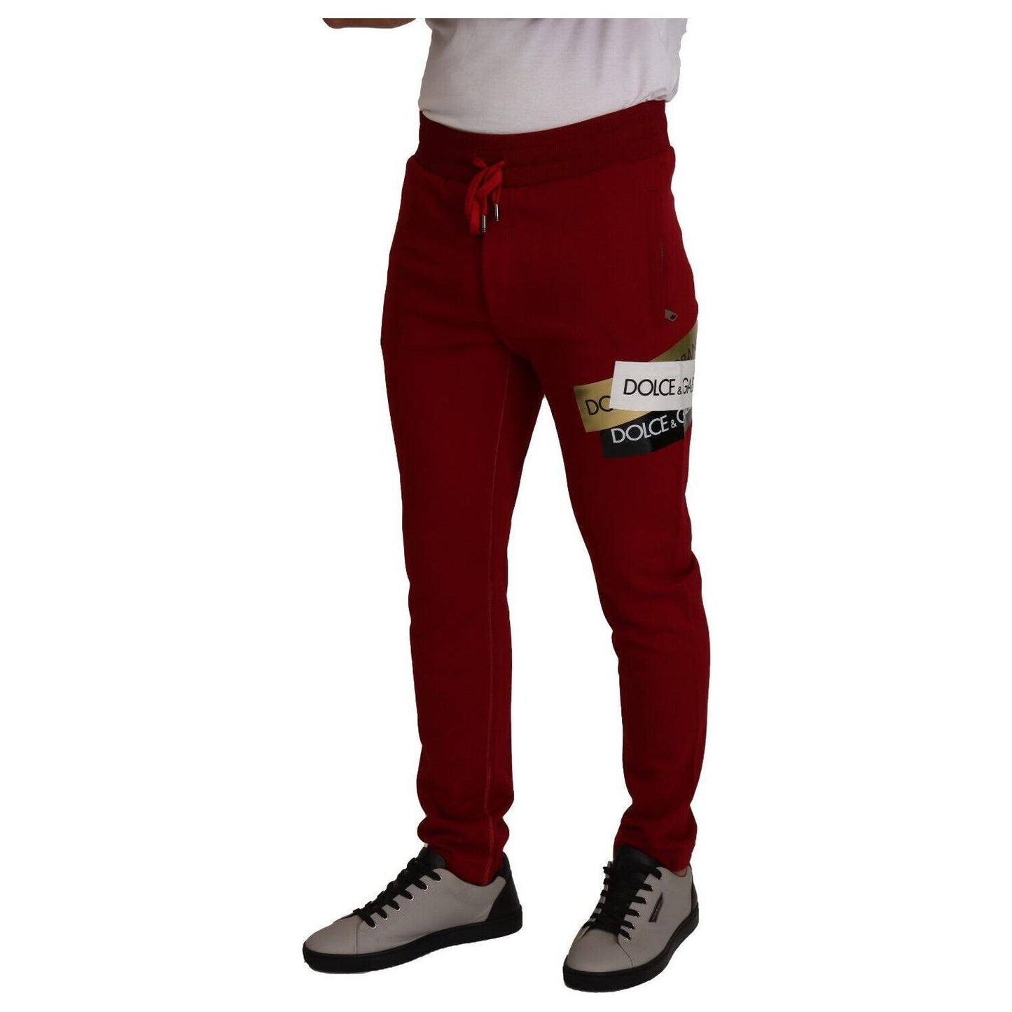 Dolce & Gabbana Elegant Red Jogging Pants with Drawstring Closure Dolce & Gabbana