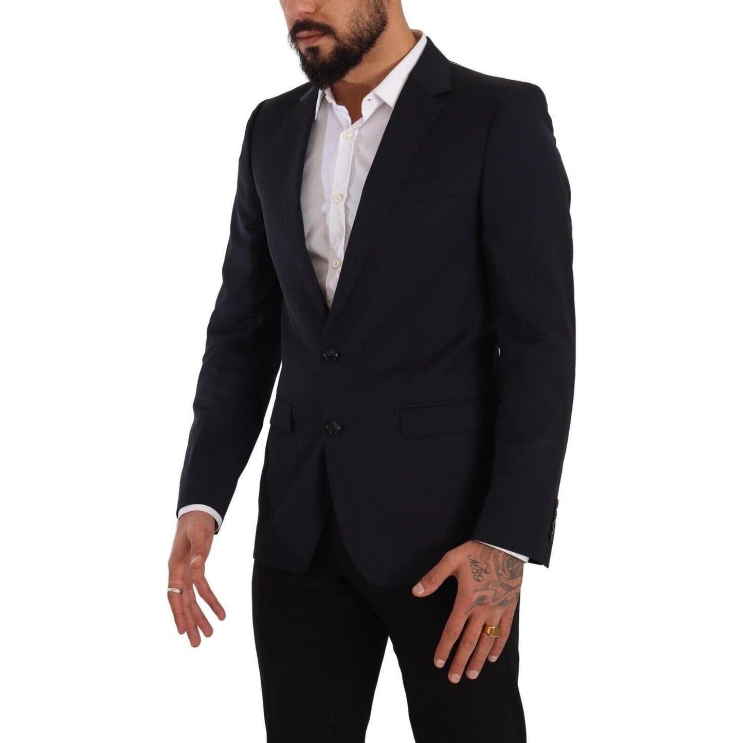 Dolce & Gabbana Sleek Navy Martini Slim Fit Wool Blazer Dolce & Gabbana