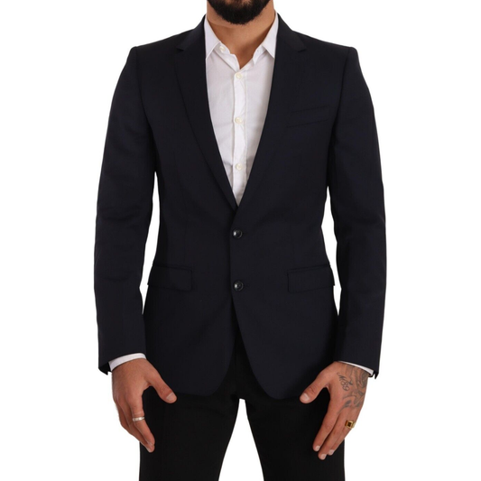 Dolce & Gabbana Sleek Navy Martini Slim Fit Wool Blazer Dolce & Gabbana